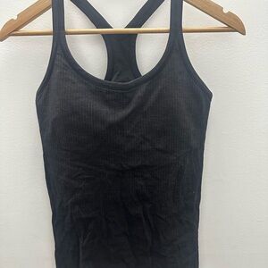 Lulu Black Ribbed Tank Top